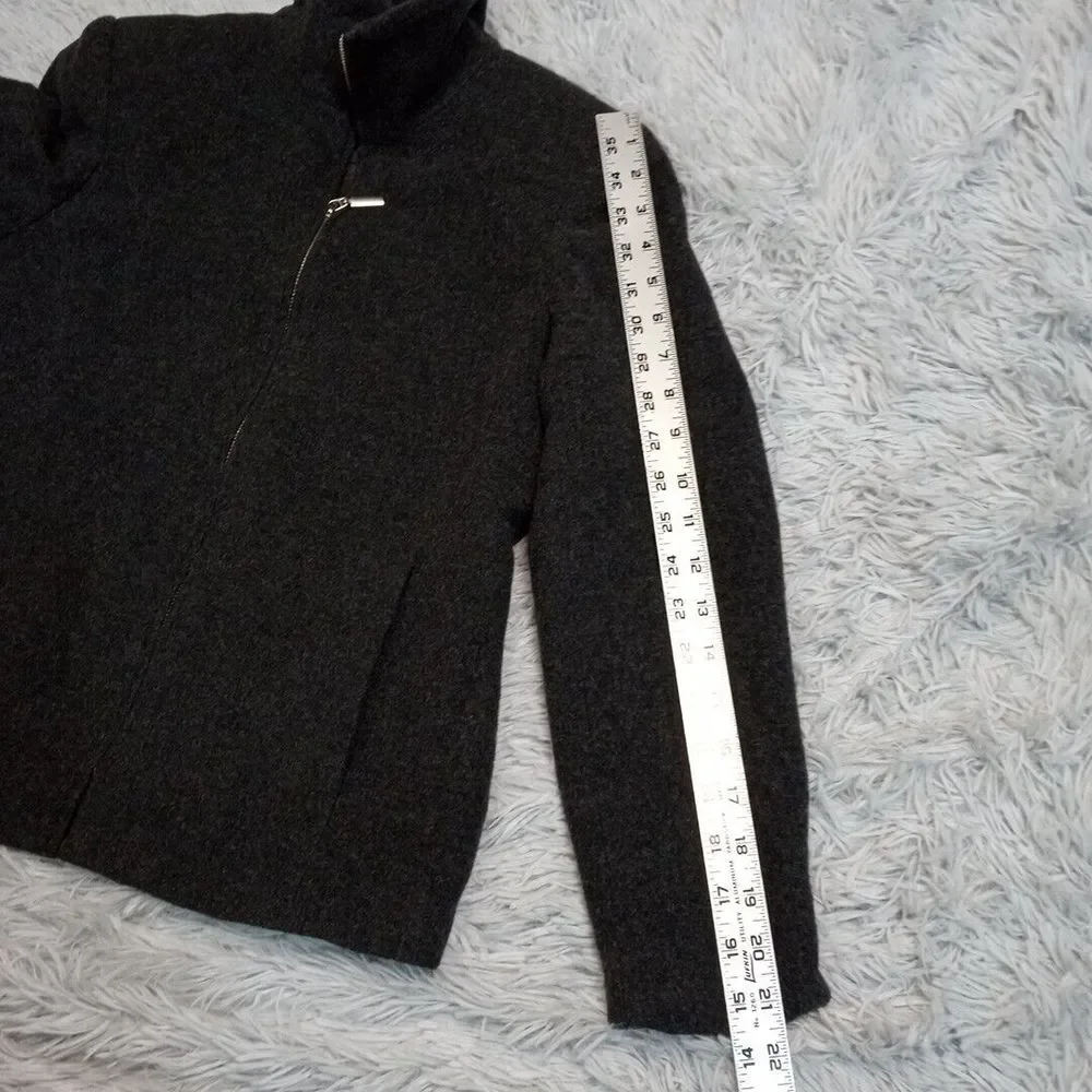 Vintage Petite Sophisticate Jacket Womens 2 Gray Wool Cashmere Blend Preppy Coat